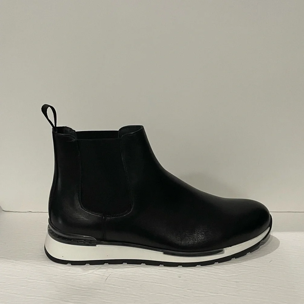 Duca boots chelsea casual sneakers black Atalian leather slip on